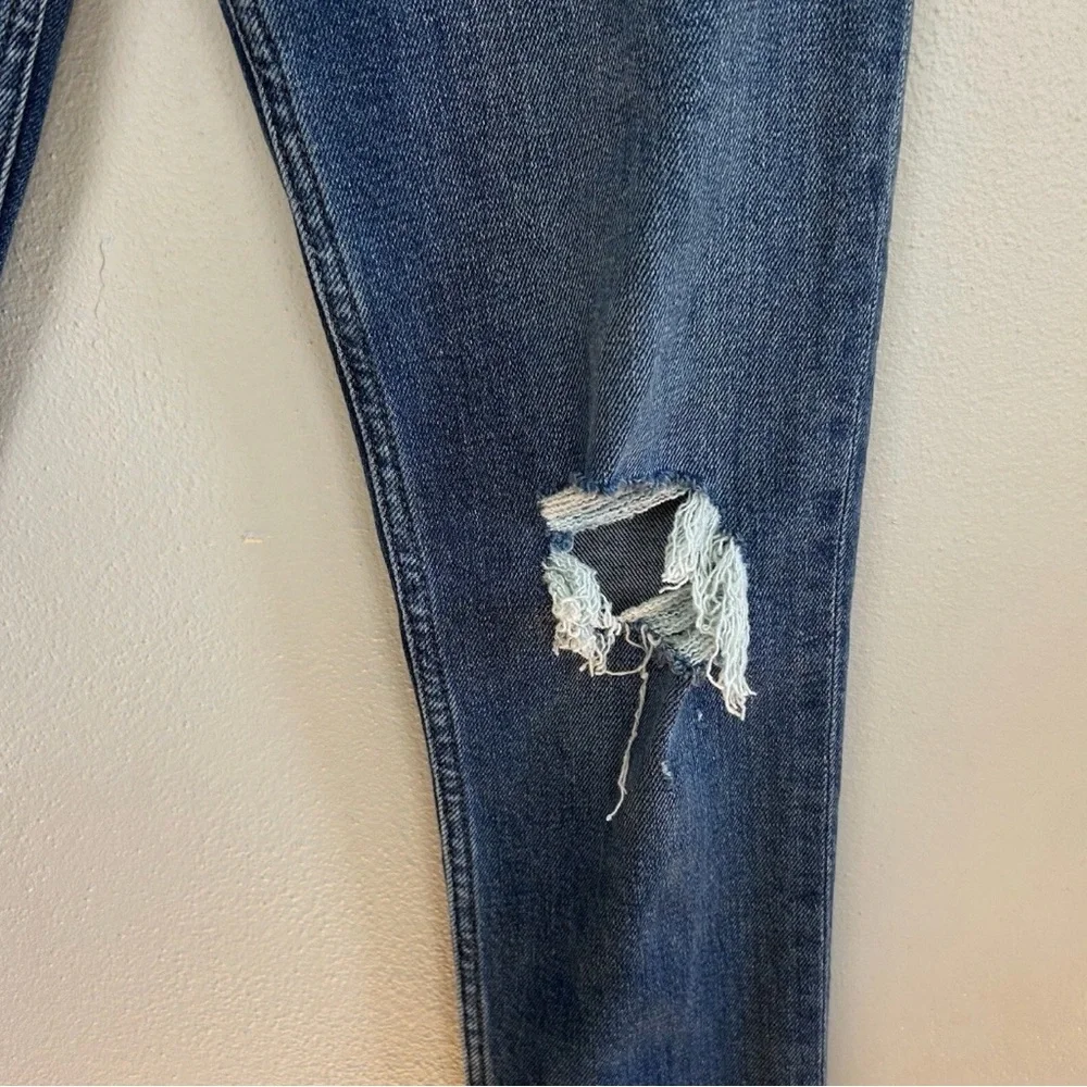 RE/DONE 90s High Rise Ankle Crop Jeans Dusk Destroy Distressed Skinny Cropped 26